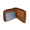 thumbnail image 3 of Empire Cove VIP Classic Genuine Leather Slim Bifold Wallets Zippered Flip Up ID Tan, 3 of 5