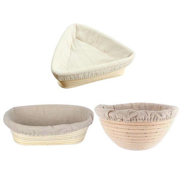 Cesta de ratán para masa Cestas de fermentación para pan con tapa (Ovalada 3)