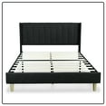 thumbnail image 4 of Tslinn Low Profile Upholstered Platform Bed,Full Beds With Black(Linen), 4 of 5