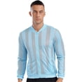 thumbnail image 3 of Sholeno Men's Full Zip UPF 50+ Sun Protection Rash Guard Shirt Light Long Sleeves Jacket for Hiking Sky Blue XXL, 3 of 8