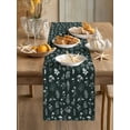 thumbnail image 3 of Dark Green Wildflowers Table Runner 36 Inches Long,Farmhouse Botanical Garden Floral Cotton Linen Table Runners Dresser Scarves,Fabric Tabletop Scarf Furniture Cover for Home Dinner Party 13"x36", 3 of 9