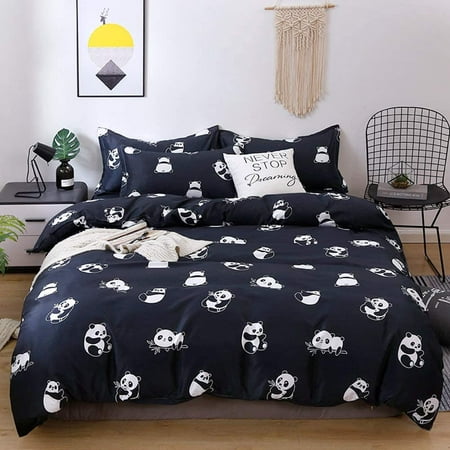 Pillow Cases Cute Panda Duvet Cover, How To Put Duvet Cover On Without Ties