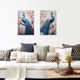 thumbnail image 2 of ZHONGYUTONG Peacock Wall Art Set of 2 Blue Peacock Pictures Wall Decor Elegant Peacock Painting Beautiful Animal Poster Canvas Prints Home Decor Frame (11"x14"x2PCS), 2 of 6