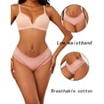 thumbnail image 6 of FINETOO Cotton Underwear For Women Lace Brazilian Panties Soft Breathable Cheeky Bikini for Ladies 6 Pack, 6 of 6