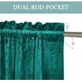thumbnail image 3 of Chezmoi Collection Lux Emerald Green Crushed Velvet Curtains 2 Panel Set, Room Darkening Luxury Distressed Velvet Rod Pocket Window Drapes for Living Room Bedroom 50" W x 96" L, 3 of 9