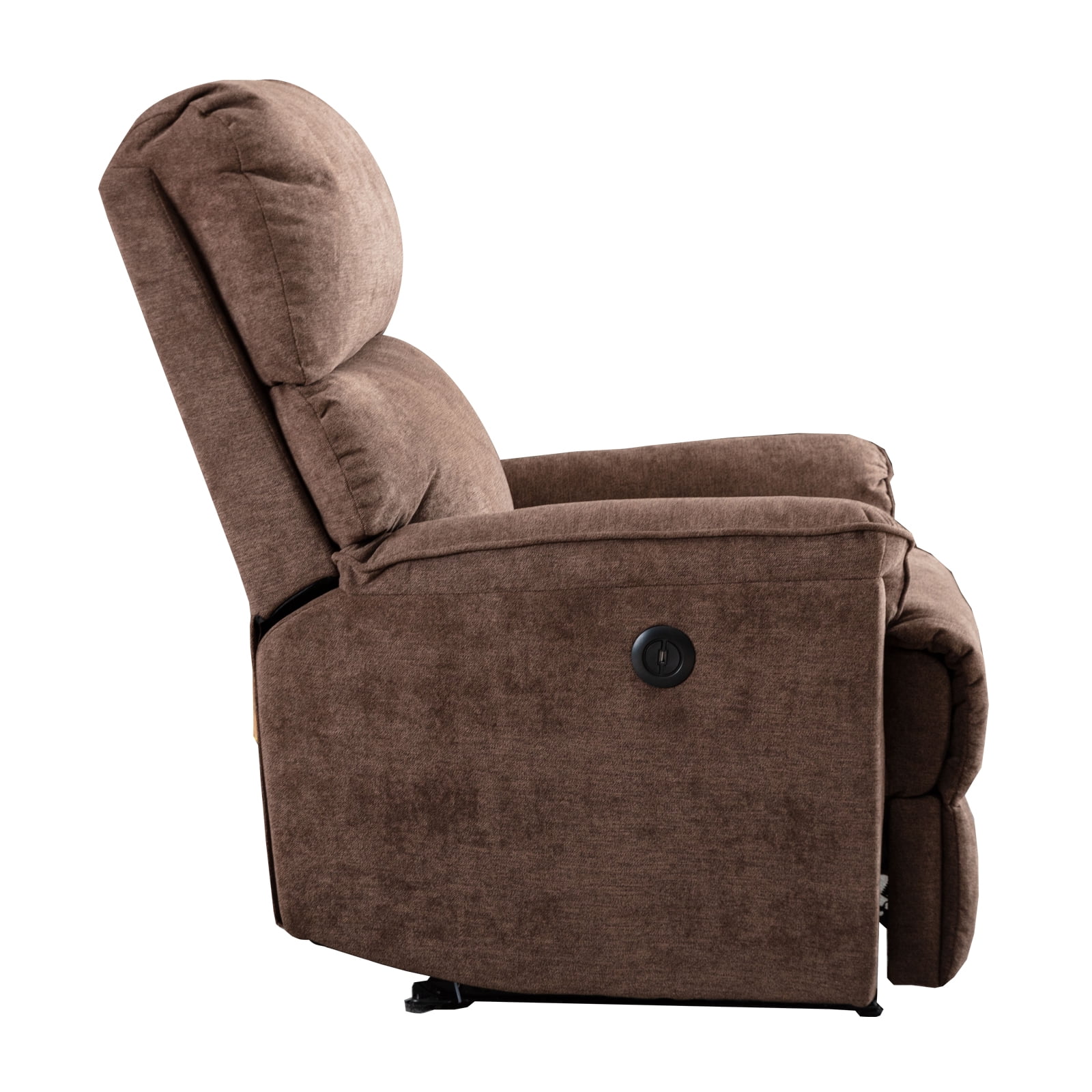 Bonzy Home Vintage Style Electric Recliner with USB Socket For Living Room and Bed Room, Brown