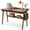 Walnut, variant on Solid Wood Writing Desk with 2 Drawers and Storage Shelf, Mid-Century Modern Home Office Desk for Small Spaces and Study, Walnut