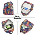 thumbnail image 5 of FORMRS Mini Backpack Purse for Women Quilted Travel Daypack Casual Shoulder Bag, Colorful Art Leaves Pattern, 5 of 7