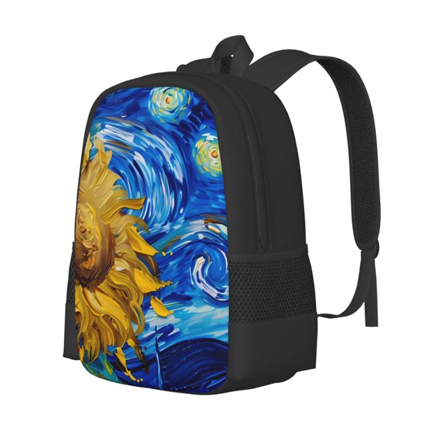 Easygdp Whimsical Sunflowers Night Sky Mochila de Gran Capacidad Minimalista Ideal para Escuela, Viajes y Uso Diario