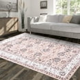 thumbnail image 6 of Haperlare Washable Boho Rugs Bohemian Rugs Floral Distressed Area Rug Bedroom Large Rug Living Room Dining Room Oriental Carpet, 9' x 12' Pink, 6 of 7