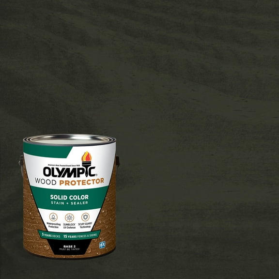 Olympic 1 Gallon SC-1026 Deep Charcoal Exterior Solid Wood Protector Stain Plus Sealer in One