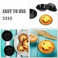 thumbnail image 6 of FOMIYES Carbon Steel Round Egg Tart Mold 8Pcs Non Stick Coating Multifunctional Dessert Bakers, 6 of 8