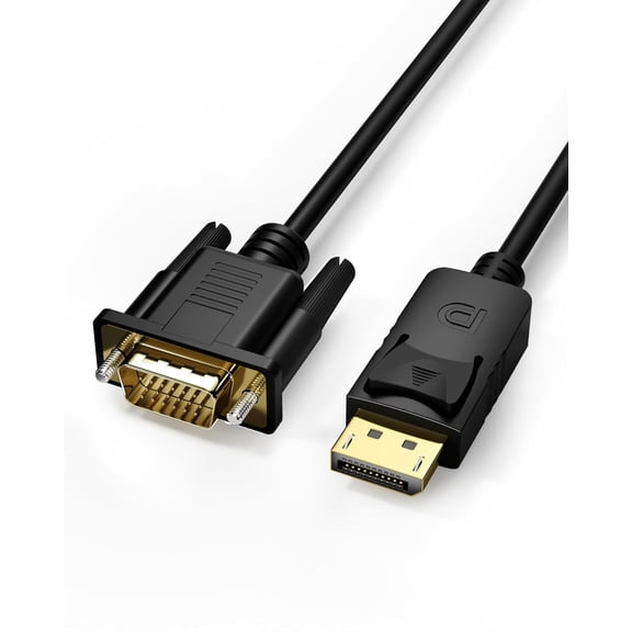 DisplayPort to VGA Cable 6 Feet, Uni-Directional DP DisplayPort Computer to VGA Monitor Cable Male to Male Gold-Plated Cord Compatible with Lenovo, Dell, HP, ASUS and Other Brand