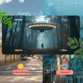thumbnail image 5 of 1 Pcs 2D Flat License Plate Covers & Frames, A Man Facing a UFO For Decorative Front, Waterproof For Decoration Aluminum License Plate Covers & Frames Cover For Men Women, 12" X 6", 5 of 7
