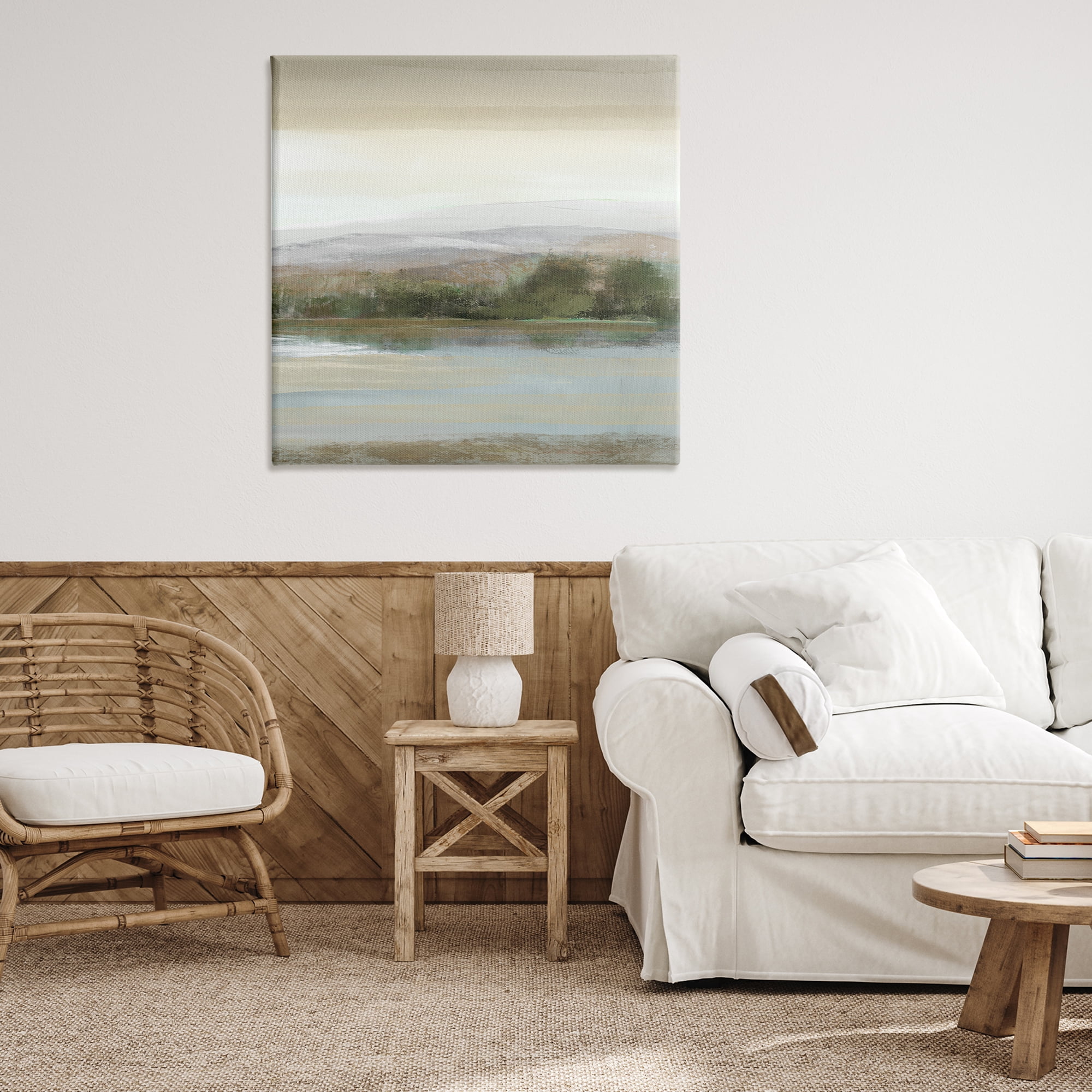 Stupell Industries Lake View Atmosphere Landscape Painting Gallery Wrapped Canvas Art Print Wall Art, 36 x 36