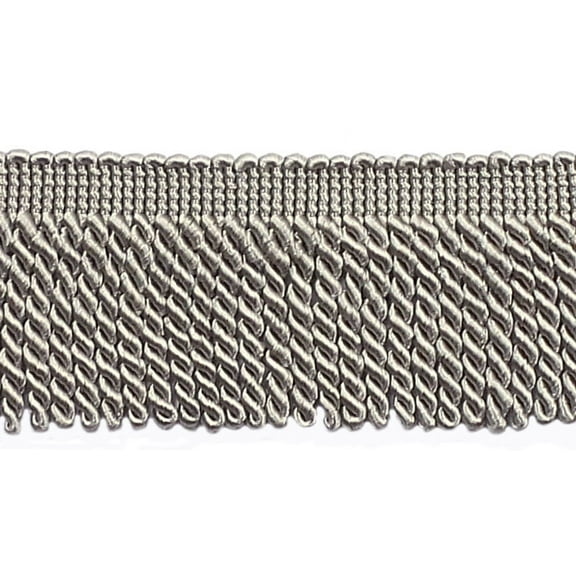 2 1/2" (6cm) Bullion Fringe Trim # EF25,, Silver Grey #049 (Grey Silver) 5 Yards (15 ft/4.5m)