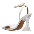 thumbnail image 5 of FSJ Women Classic Pointed Closed Toe Pumps Clear Chunky Block High Heel Ankle Strap Sandals Comfort Daily Work Shoes Size 9 White, 5 of 5