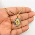 thumbnail image 2 of 14K Gold Filled Virgen de Guadalupe Necklace / Diamond Cut Necklace / Mariner Link Chain 18" / Guadalupe Pendant 26x18mm / Cadena y Dije de la Virgen de Guadalupe en Oro Laminado, 2 of 5