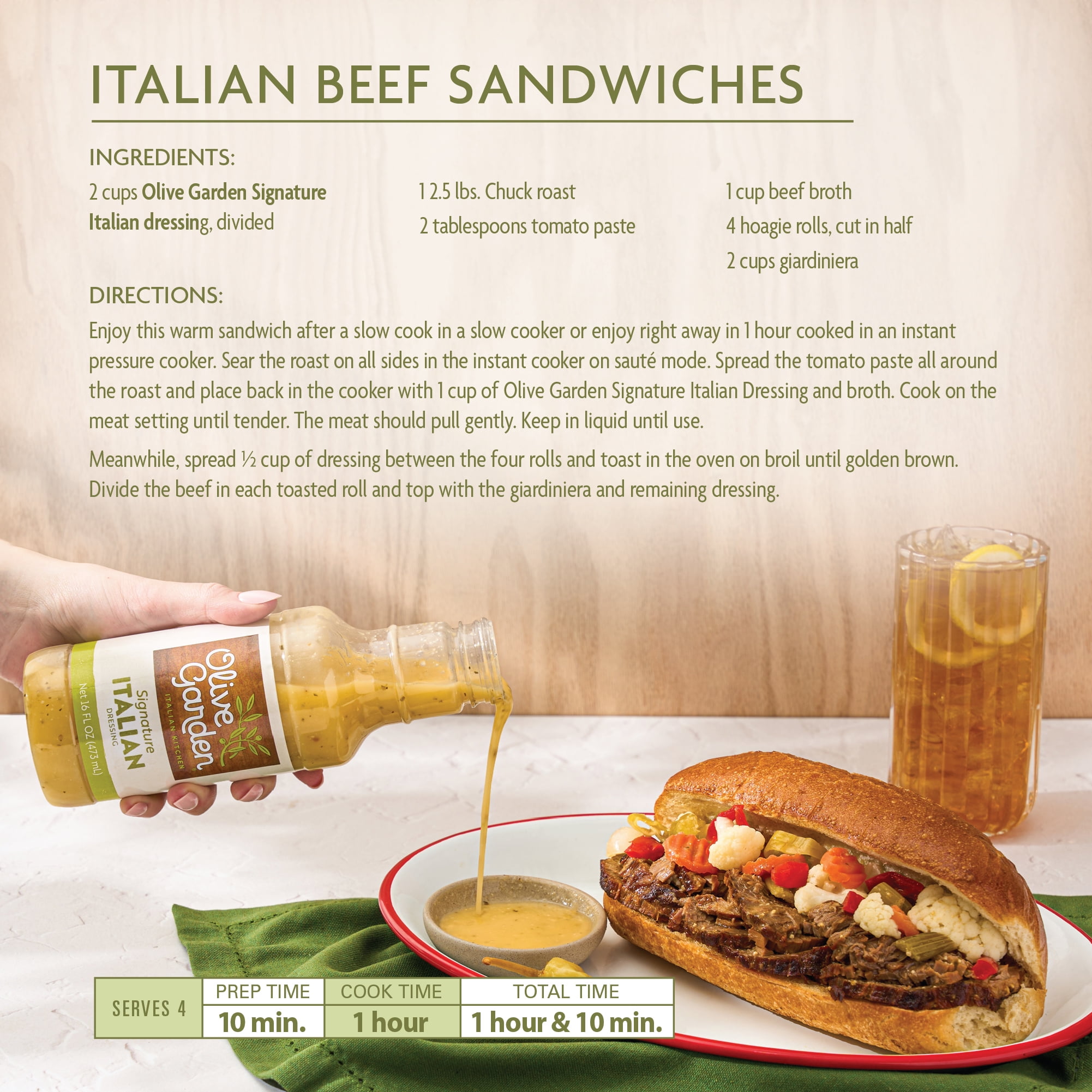 Olive Garden Signature Italian Dressing 16 fl. oz. Bottle