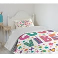 thumbnail image 4 of Ambesonne Chill Quilted Bedspread Set 2 Pcs, Word Art Positive, Twin Size, Multicolor, 4 of 6