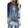 thumbnail image 2 of Patlollav Womens Long Sleeve Casual Shirts Christmas Print Crewneck Pullover Tunic Tops, 2 of 6