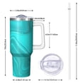 thumbnail image 2 of 40oz Tumbler with Handle and Straw, Vacuum Insulated Stainless Steel Travel Mug, Fits Car Cup Holder, Liquid & Marble Print, 2 of 6