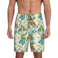 thumbnail image 1 of Balery Meadow Plants And Butterflies Pantalones cortos de pijama de punto de algodón para hombre con cinturilla y bolsillos-XX-Large, 1 of 6