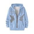 thumbnail image 4 of IAJDKMEK Men's Graphic Zip Up Hoodie Sweatshirt – Y2K Streetwear Jacket with Letter Print & Pocket, Long Sleeve Shirts for Men, Casual Winter Warm Top with Full Zip,Light Blue XL, 4 of 5