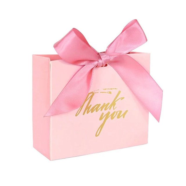 Caja de dulces de agradecimiento con cinta, recuerdo de boda, caja de regalo de Chocolate para invitados, decoración de fiesta de cumpleaños, Baby Shower, Navidad, 5/10 piezas