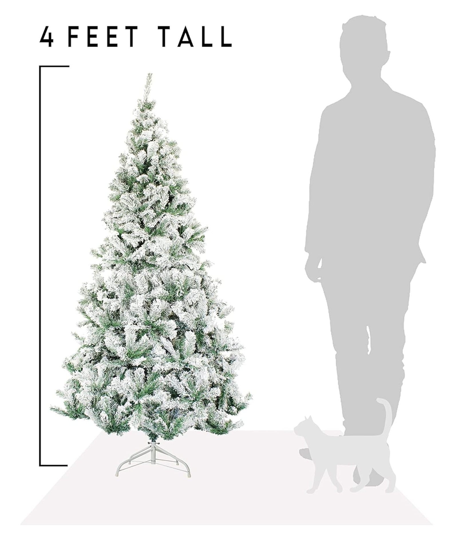 CRIXLHIX Christmas Tree, 4-Feet, Flocked Snow - Walmart.com