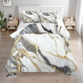 thumbnail image 1 of White Marble Queen Size Comforter Set – 3 Piece Queen Comforter Set - Soft Microfiber All Season Queen Comforter by Conrad’s Limited Collections, 1 of 5