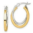 thumbnail image 4 of Sterling Silver & Gold Tone Twisted Hoop Earrings, 4 of 4