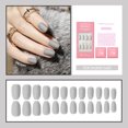 thumbnail image 2 of Ibcccndc Matte Press On Nails Quick Nail Art Mate de longitud media Ballet Coffin Uñas postizas Parc ibcccndc Gris, 2 of 7