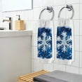 thumbnail image 5 of Ryvnso Christmas Snowflakes Hand Paint Hand Towels Set for Bathroom Cotton Face Towel Decorative 15.5x29.5 inch, 5 of 7