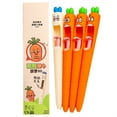 thumbnail image 2 of Carrot Click Pens (Press Design Novelty), Tactile Rubber Tongue Engages Fidget Relief Discreetly During Long College Lectures, Writing Tools With Pressing, By Meiiso, 2 of 9