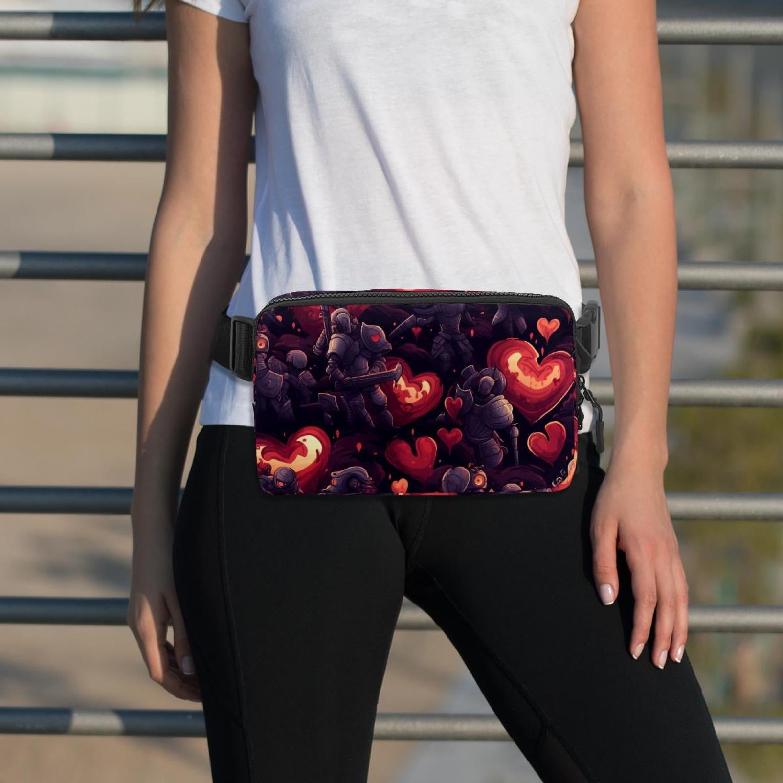 Love Lightweight Adjustable Sling Bag Waist Pack with Extension Strap Unisex - Ideal for Travel and Outdoor Activities