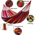 thumbnail image 2 of Garden Canvas Hammock Single/Two People Load Bearing 330 Lbs with Carrying Bag for Indoor Outdoor Garden Patio Park (200X80cm/red), 2 of 5
