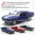 thumbnail image 2 of 1:32 Alloy Diecast Classic Ford Mustang GT 1967 GT500 Vintage Model Classic Pull Back Toy Car Miniature Vehicle Replica Kid Gift, 2 of 9