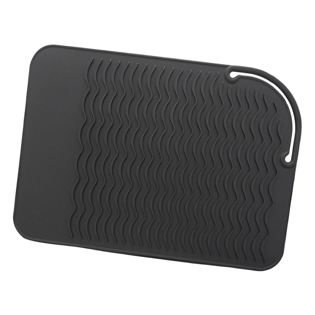 Hair Straightener Heat-resistant Mat Anti Heat for Flat /Curling Irons Black