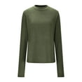 thumbnail image 3 of Fnooota Womens Thermal Tops, Pullover Fall Winter Half Turtleneck Slim Fit Thermal Undershirts Army Green Size S, 3 of 8