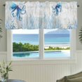 thumbnail image 3 of Valance for Windows,Ocean Blue Octopus Starfish Shell Valances Curtain Rod Pocket Valance for Kitchen Bedroom Living Room Bathroom,Retro Coastal Sea Creature Short Curtains Window Treatment 54x18in, 3 of 9
