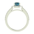 thumbnail image 3 of 1 CT TW Blue Diamond Halo Engagement Ring 14K White Gold, 3 of 5