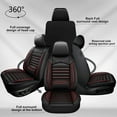 thumbnail image 5 of AOMSAZTO Fit Ford Ranger 2007-2024 Car seat Cover 5-seat Faux Leather Full Set Compatible Airbag (Black&Red), 5 of 7