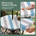 thumbnail image 5 of Round Outdoor Tablecloth with Umbrella Hole and Zipper, Blue Grey Striped Tablecloth with Elastic Waterproof, Geometric Vertical Stripes Minimalist Patio Table Covers for 55" - 60" Pool Tables, 5 of 9