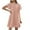 Pink, variant on AOOCHASLIY Clarance Dresses for Women 2022Fashion Women Casual Loose Solid Mesh Turtleneck Short Sleeve Long Dress