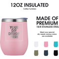 thumbnail image 2 of Personalized Custom Tumbler 12oz Stainless Steel Coffee Mug Cup with Lid & Straw Double Wall Insulated Tumbler with Colorful Text Logo Photo, 2 of 5