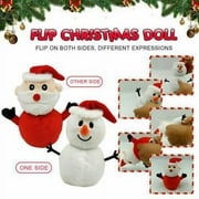 Yeesam Art Santa Claus Doll Double-Sided Flip Reversible Snowman Cotton Toy Christmas Gift