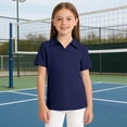 thumbnail image 2 of Gyujnb Collared Short Sleeve V Neck Polo Top School Uniform Daily Casual Everyday Wear (Little Girls, Big Girls),7-8 Years, 2 of 3