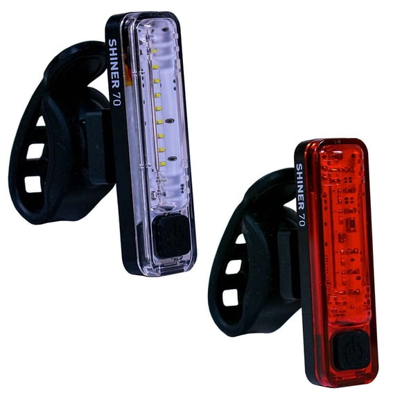 Planet Bike Shiner 70 USB Bike Light Set,Black