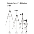 thumbnail image 6 of Acuvar 50" Inch Aluminum Camera Tripod with Universal Smartphone Mount + Bluetooth Wireless Remote Control Camera Shutter For all iPhone, Samsung and Most Smartphones, 6 of 11